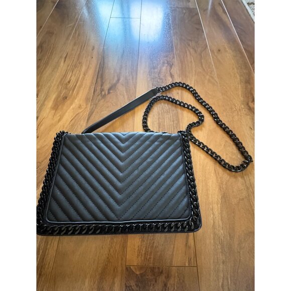 ALDO Greenwald Quilted Black On Black Shoulder/Crossbody - Picture 1 of 8